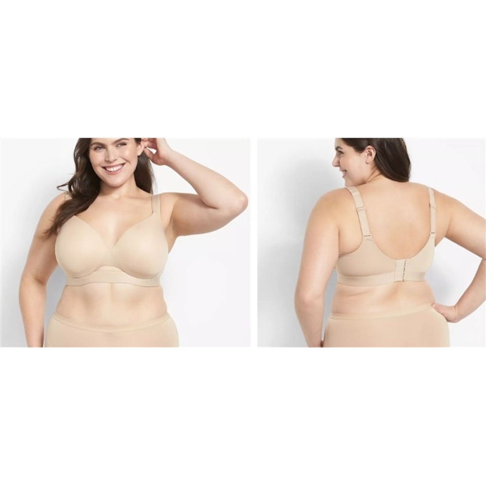 NWOT Cacique 40F Smooth Lightly Lined Full Coverage Beige 117828